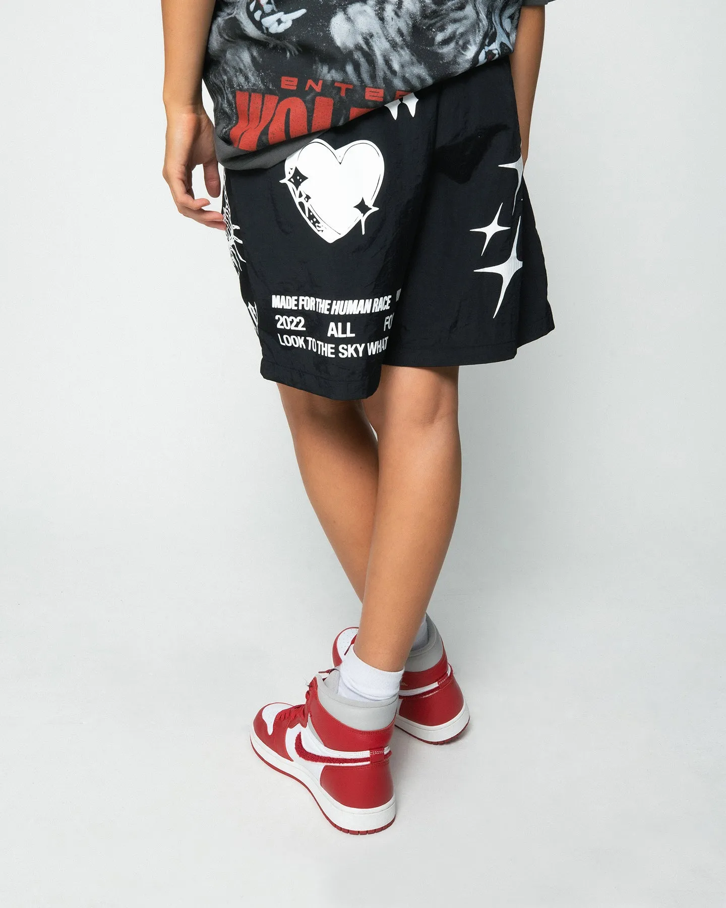 Loiter Sketch Boot Walk Shorts Black