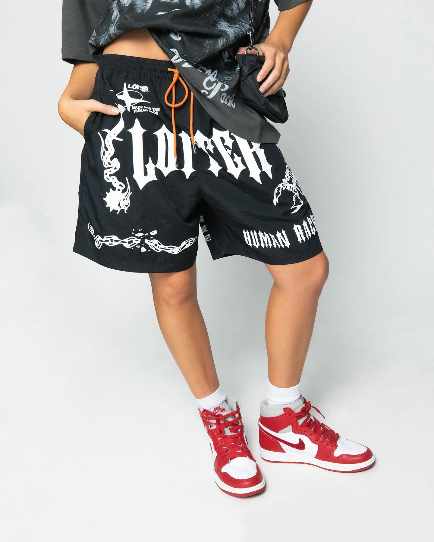 Loiter Sketch Boot Walk Shorts Black