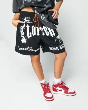 Loiter Sketch Boot Walk Shorts Black