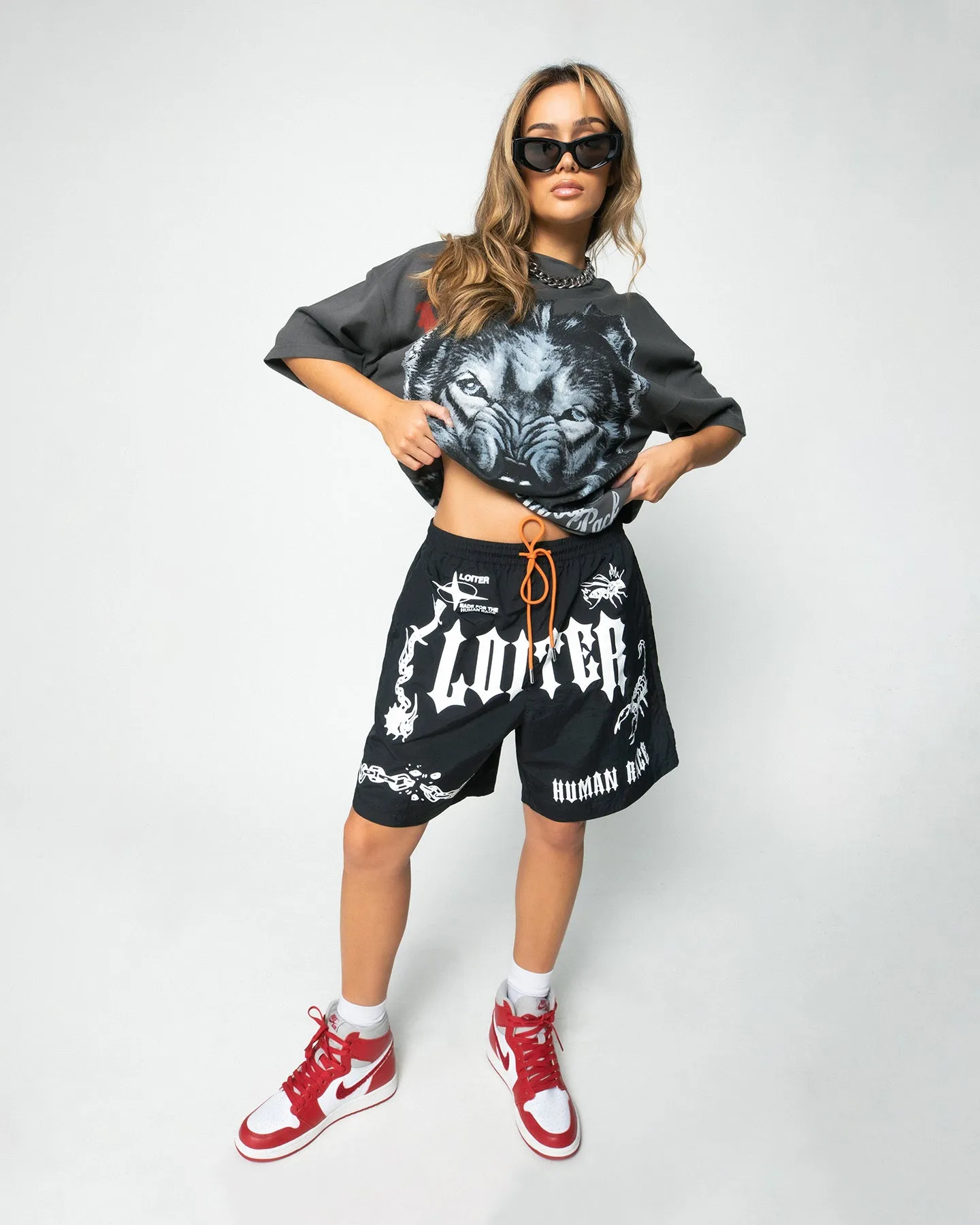 Loiter Sketch Boot Walk Shorts Black