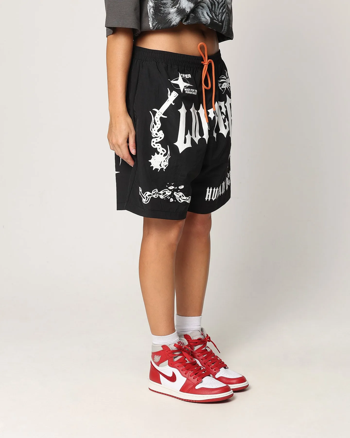 Loiter Sketch Boot Walk Shorts Black