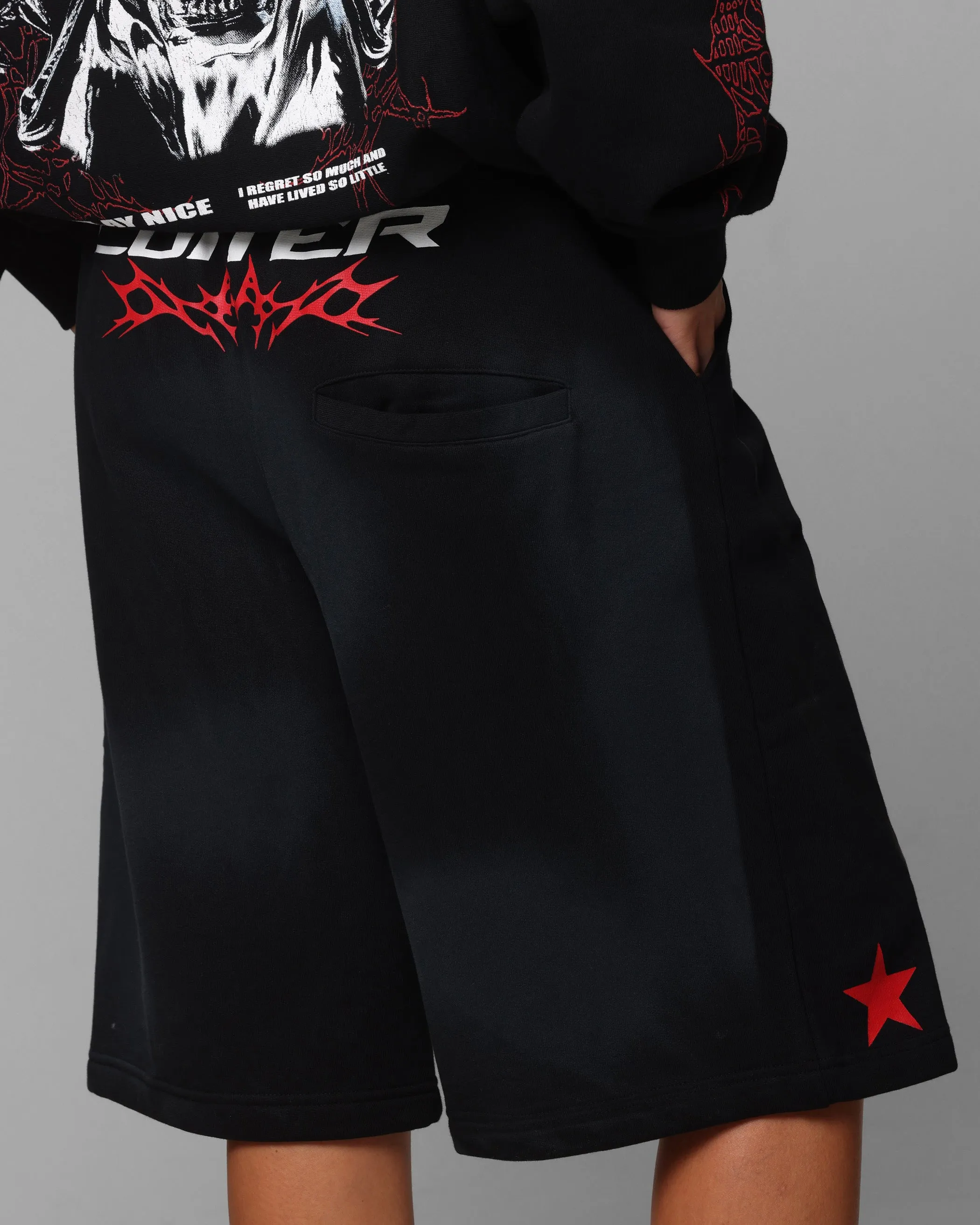 Loiter Trackstar Sweat Shorts Washed Black