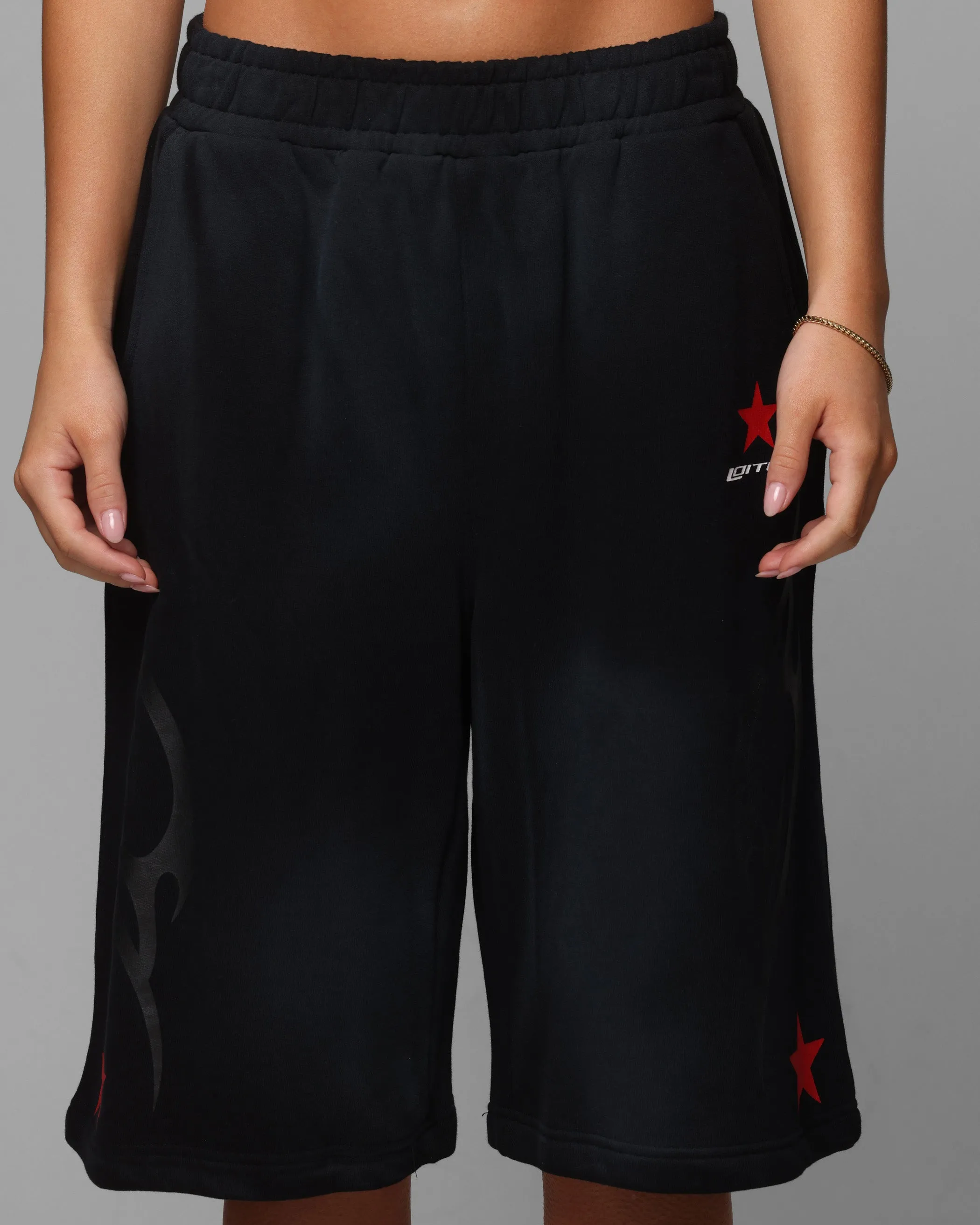 Loiter Trackstar Sweat Shorts Washed Black