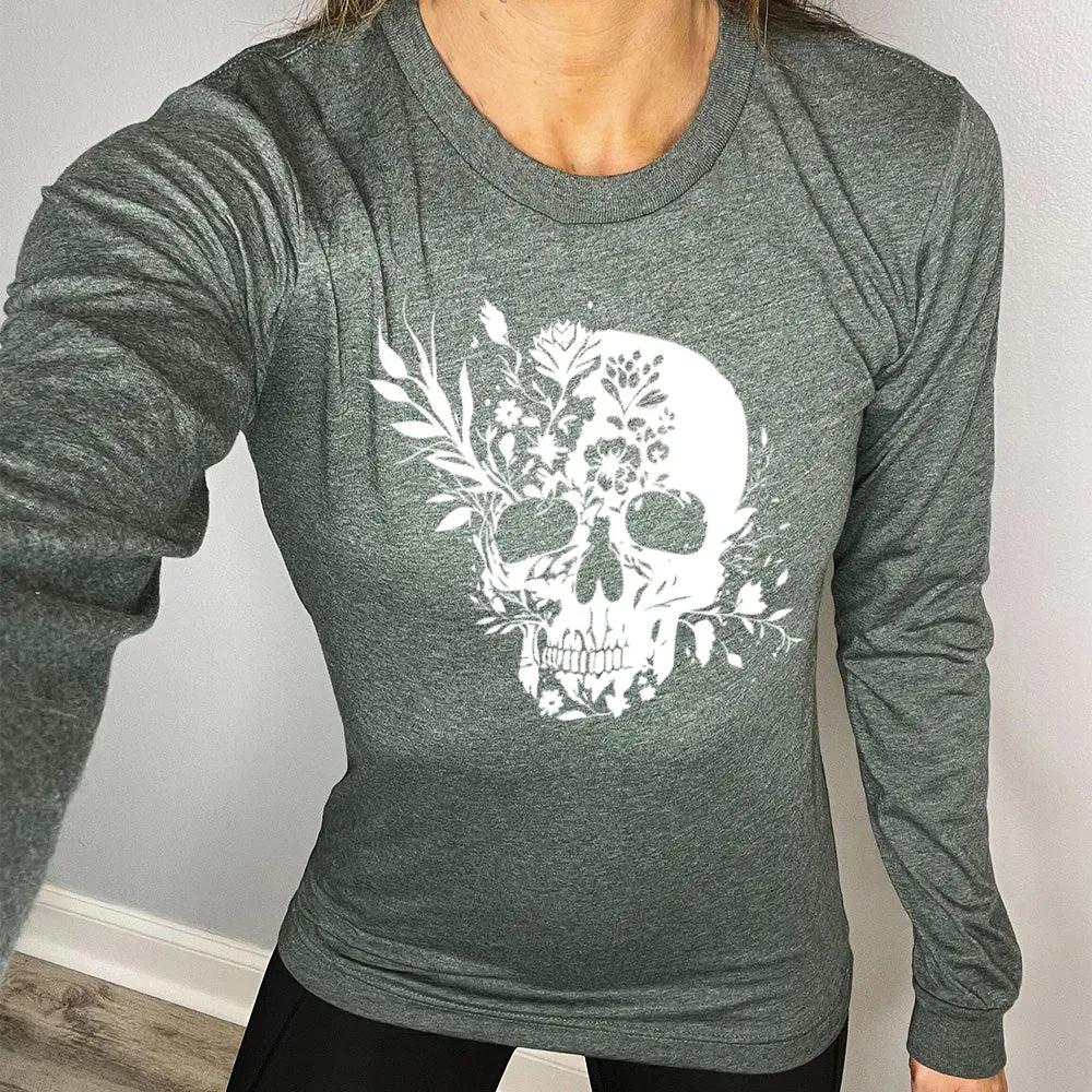 Long Sleeve Tee | Floral Skull