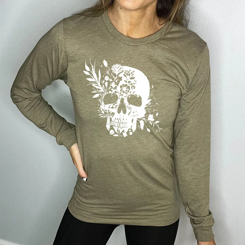 Long Sleeve Tee | Floral Skull