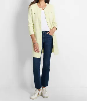 Long Sleeve Tunic-Length Jacket In Green Mix