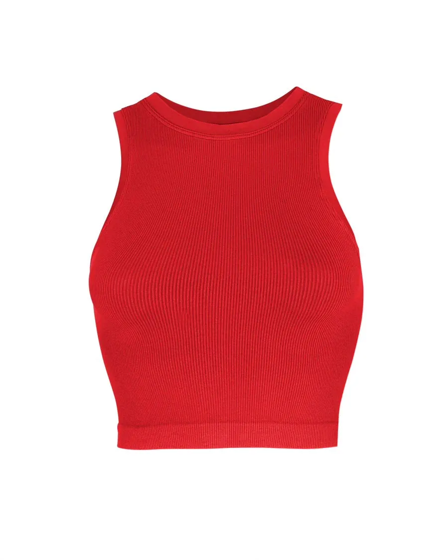 LUMINOUS Ribbed Vest | Bright Red