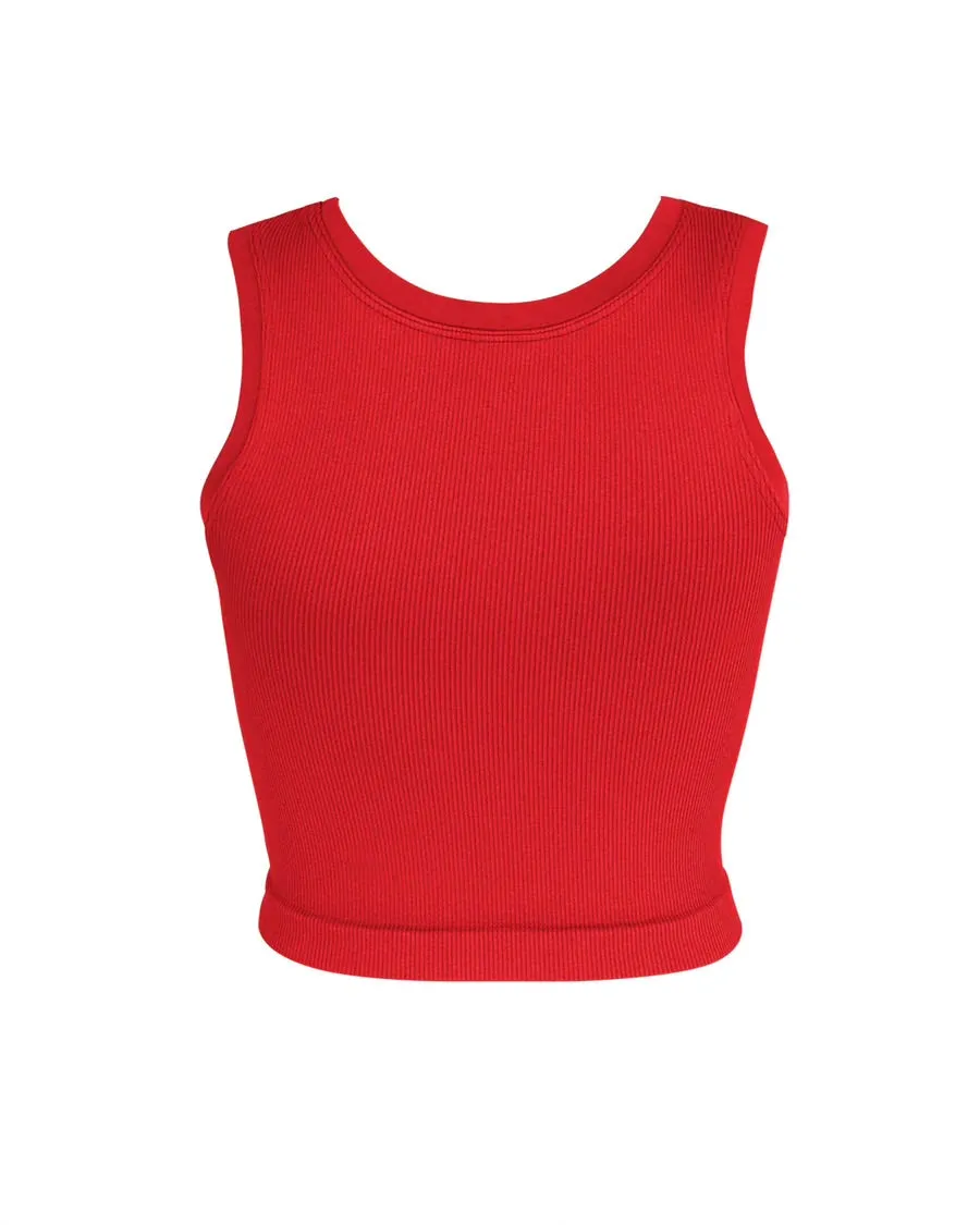 LUMINOUS Ribbed Vest | Bright Red