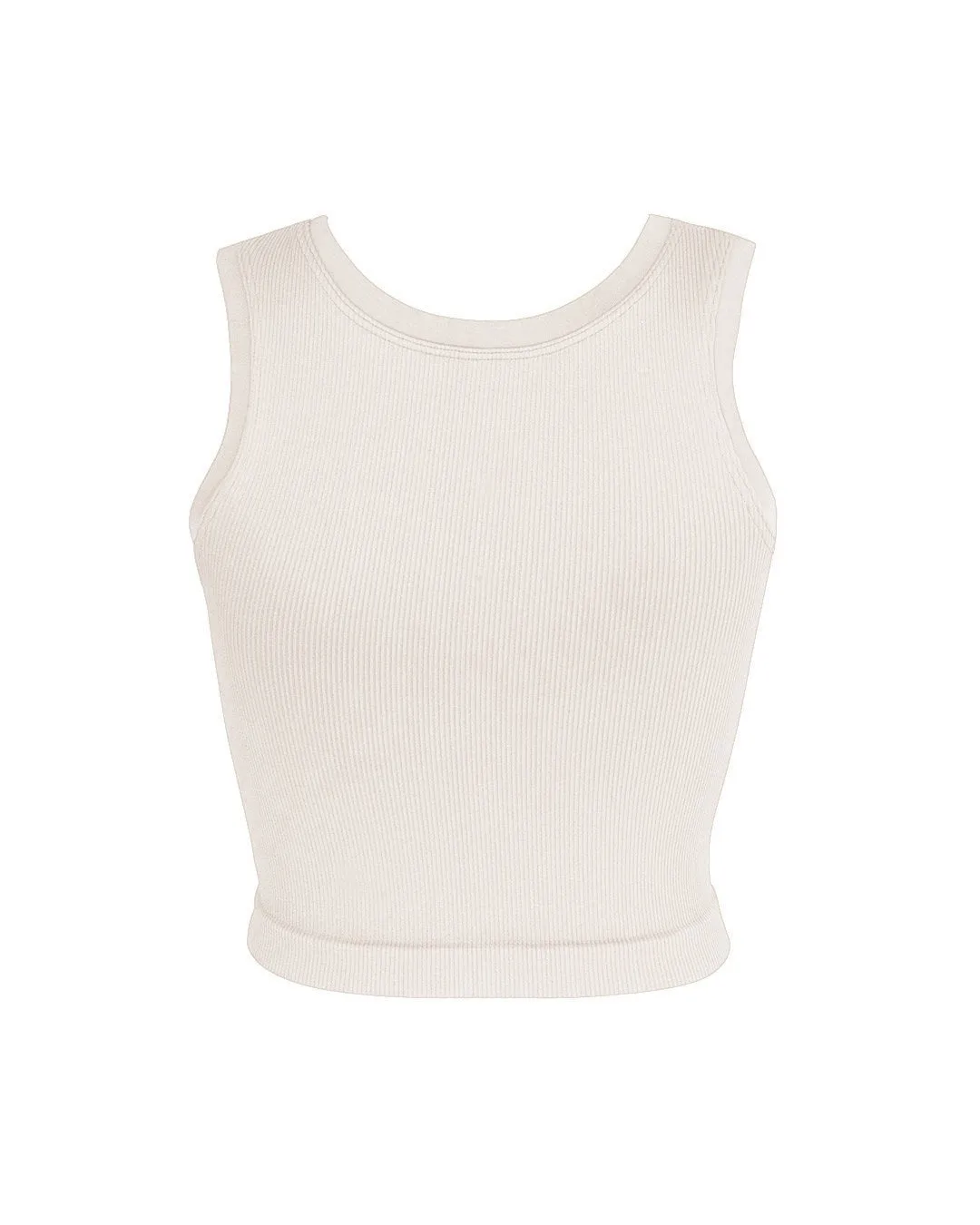 LUMINOUS Ribbed Vest | Taupe