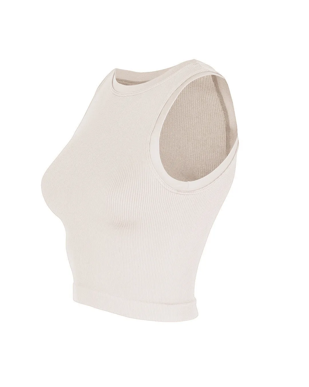 LUMINOUS Ribbed Vest | Taupe