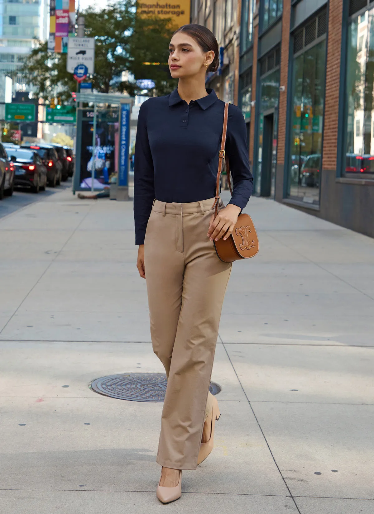 Magic Banding Women's Twill Fluffy Boots Cut Slacks