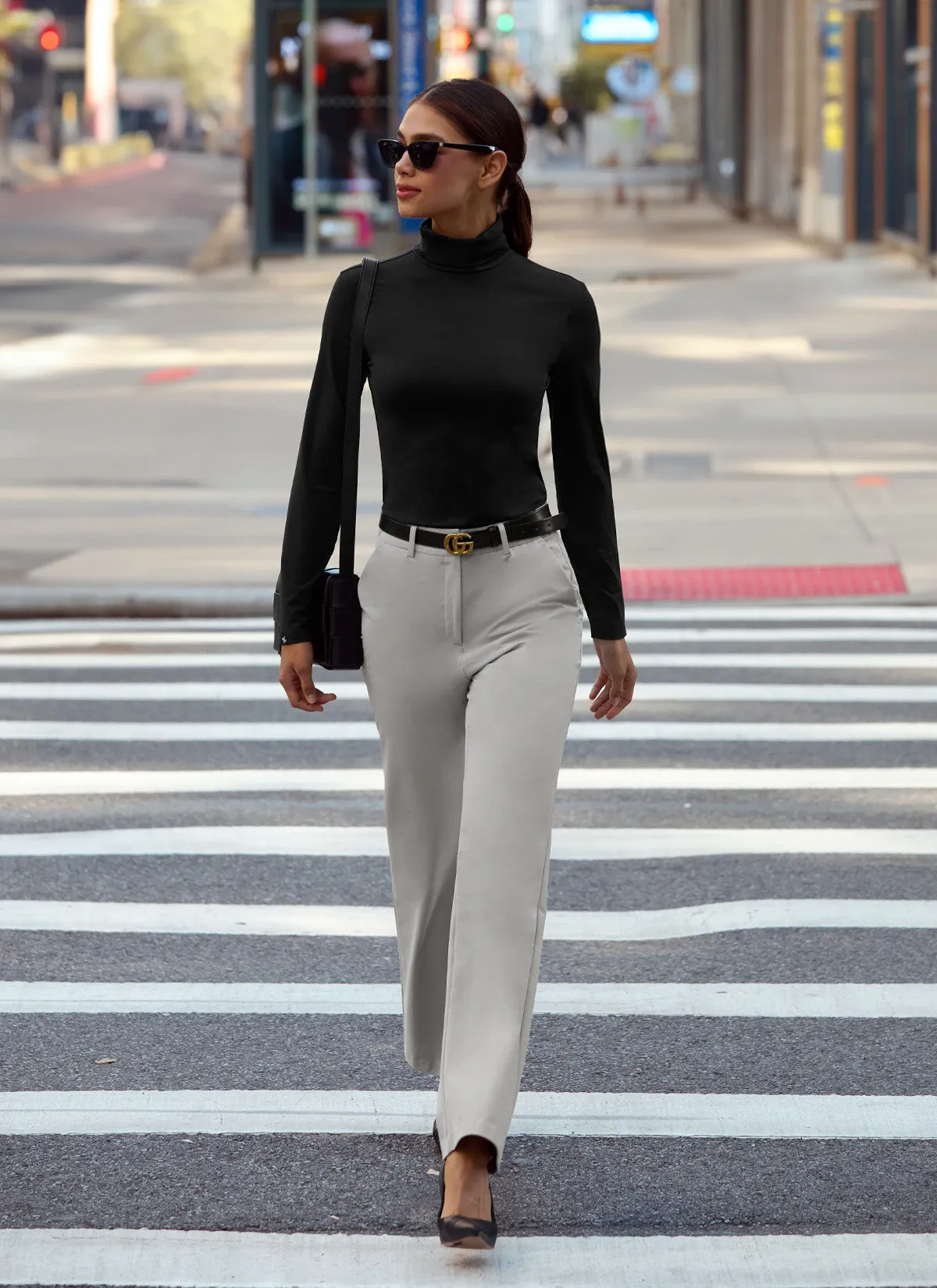 Magic Banding Women's Twill Fluffy Boots Cut Slacks
