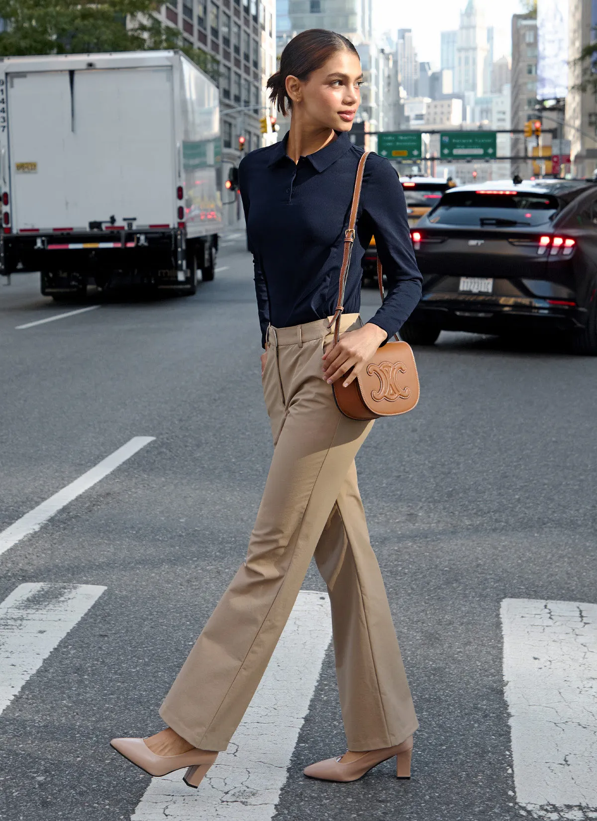 Magic Banding Women's Twill Fluffy Boots Cut Slacks