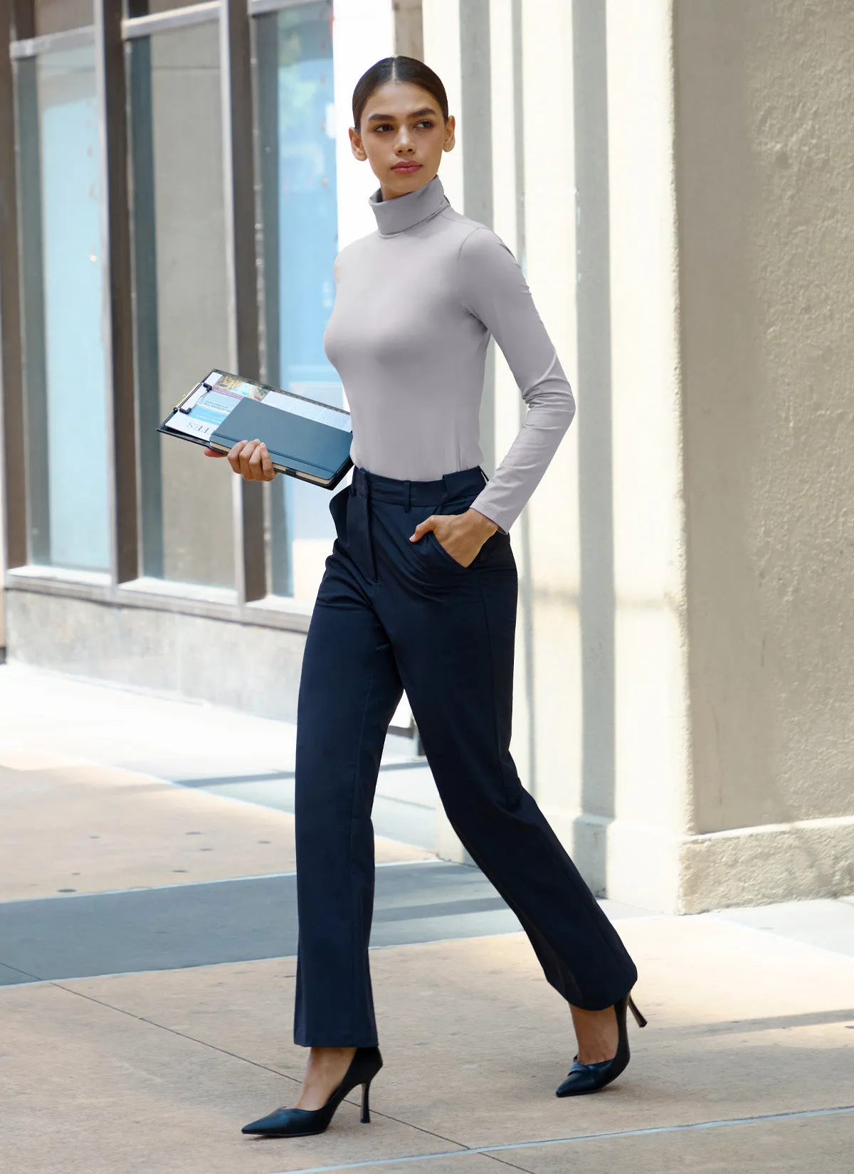 Magic Banding Women's Twill Fluffy Boots Cut Slacks
