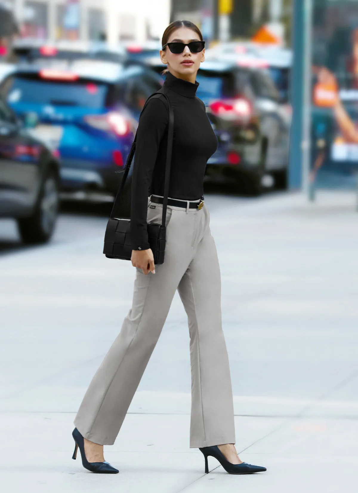 Magic Banding Women's Twill Fluffy Boots Cut Slacks