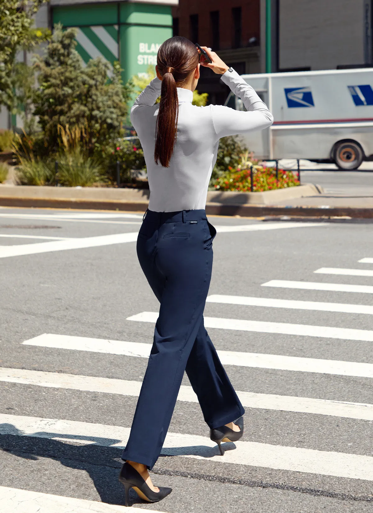 Magic Banding Women's Twill Fluffy Boots Cut Slacks