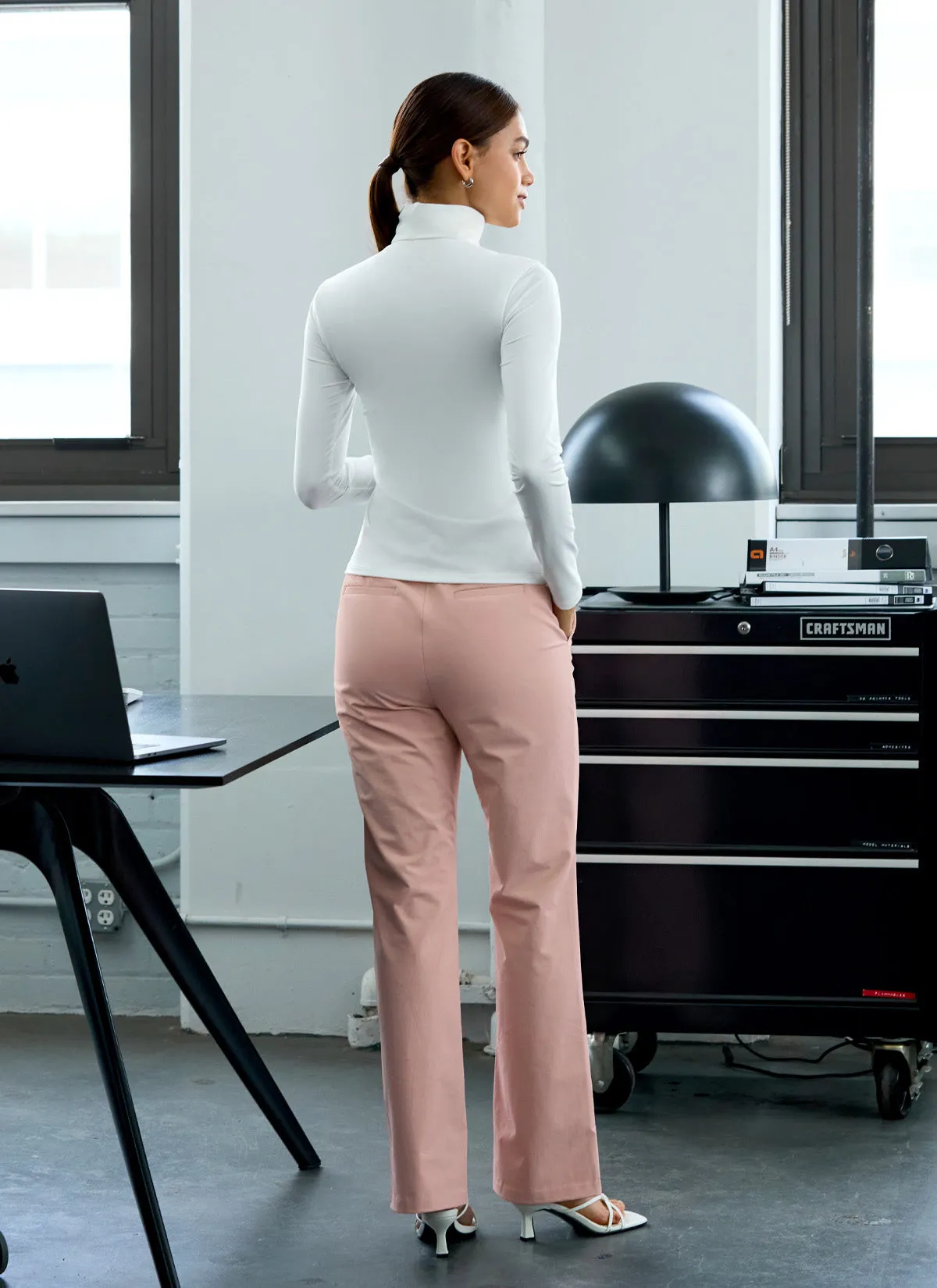 Magic Banding Women's Twill Fluffy Boots Cut Slacks