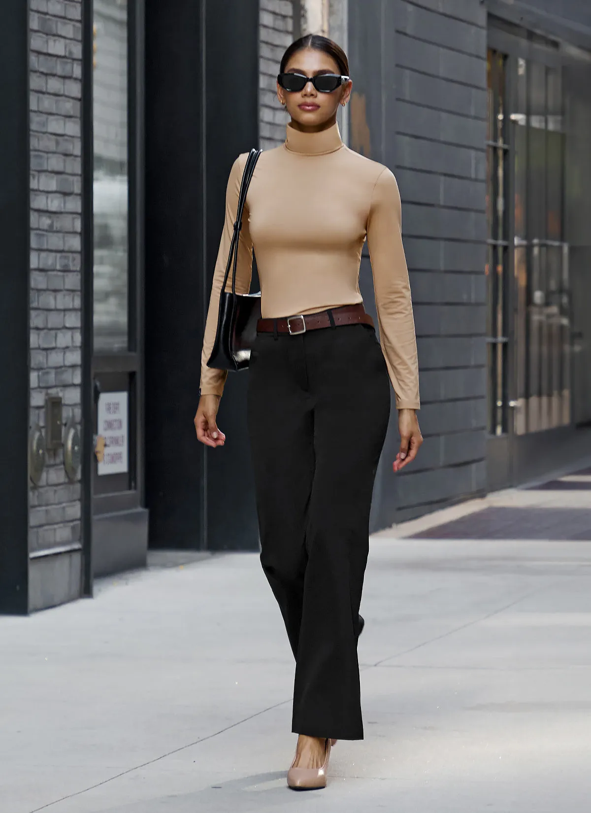 Magic Banding Women's Twill Fluffy Boots Cut Slacks