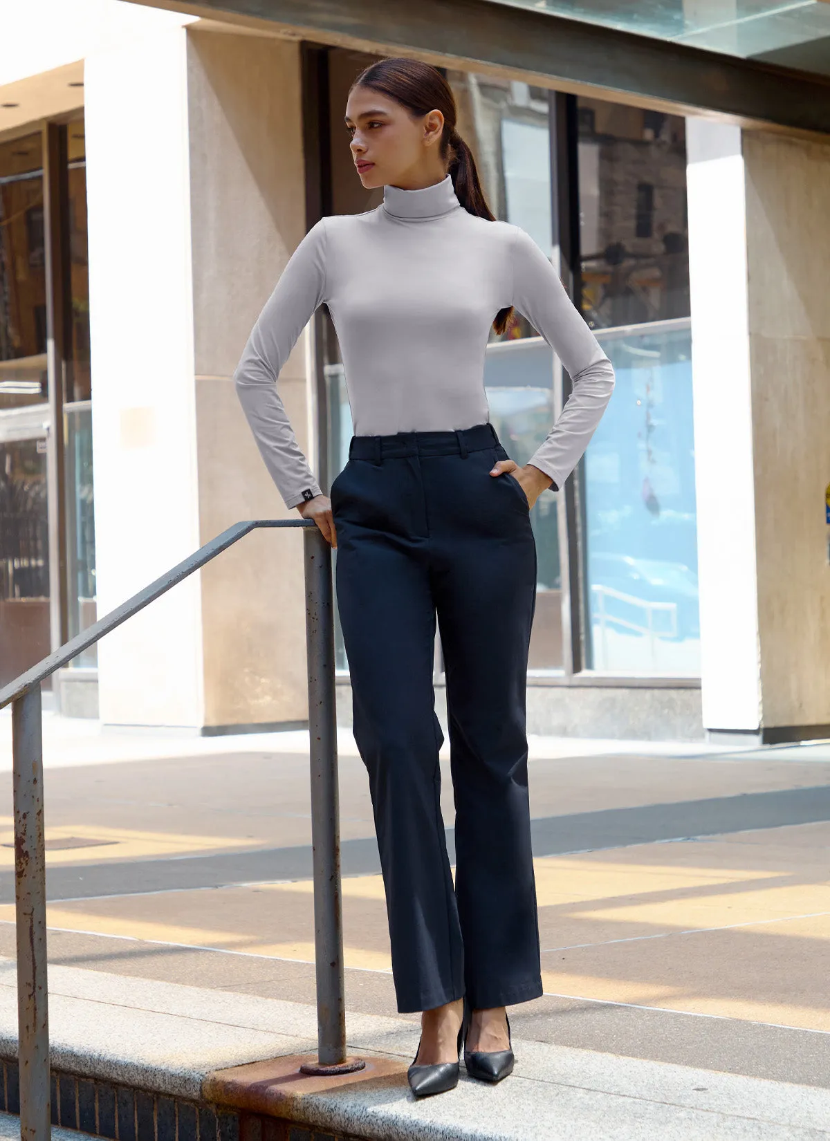 Magic Banding Women's Twill Fluffy Boots Cut Slacks