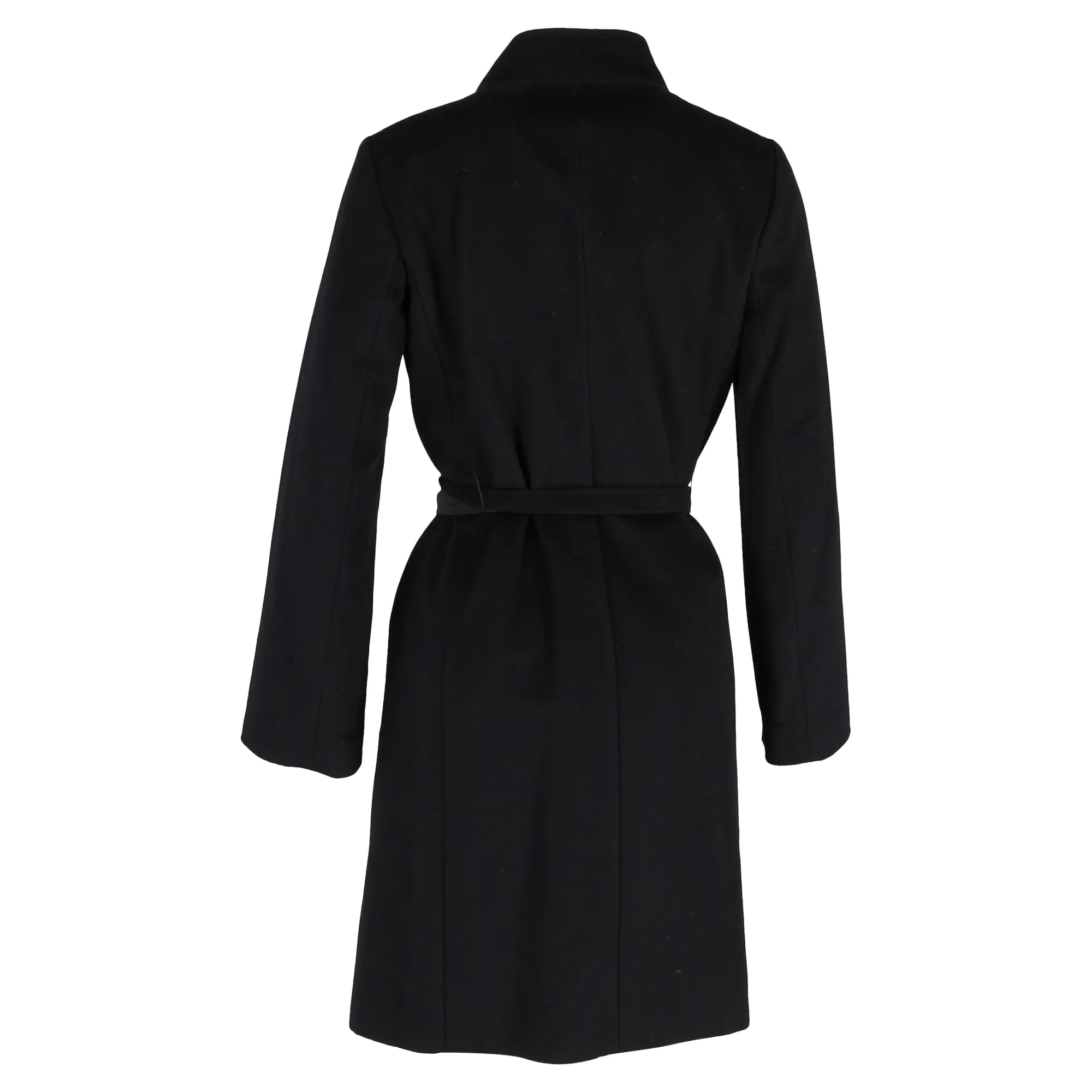 Max Mara Belted Coat in Black Cashmere
