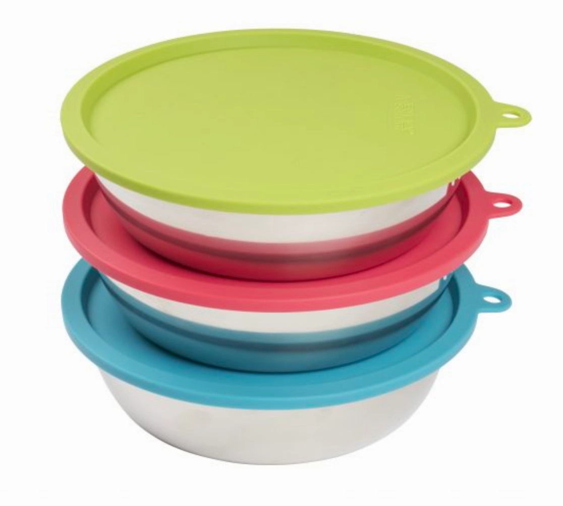 Messy Mutts Stainless Bowl & Lid Box Set