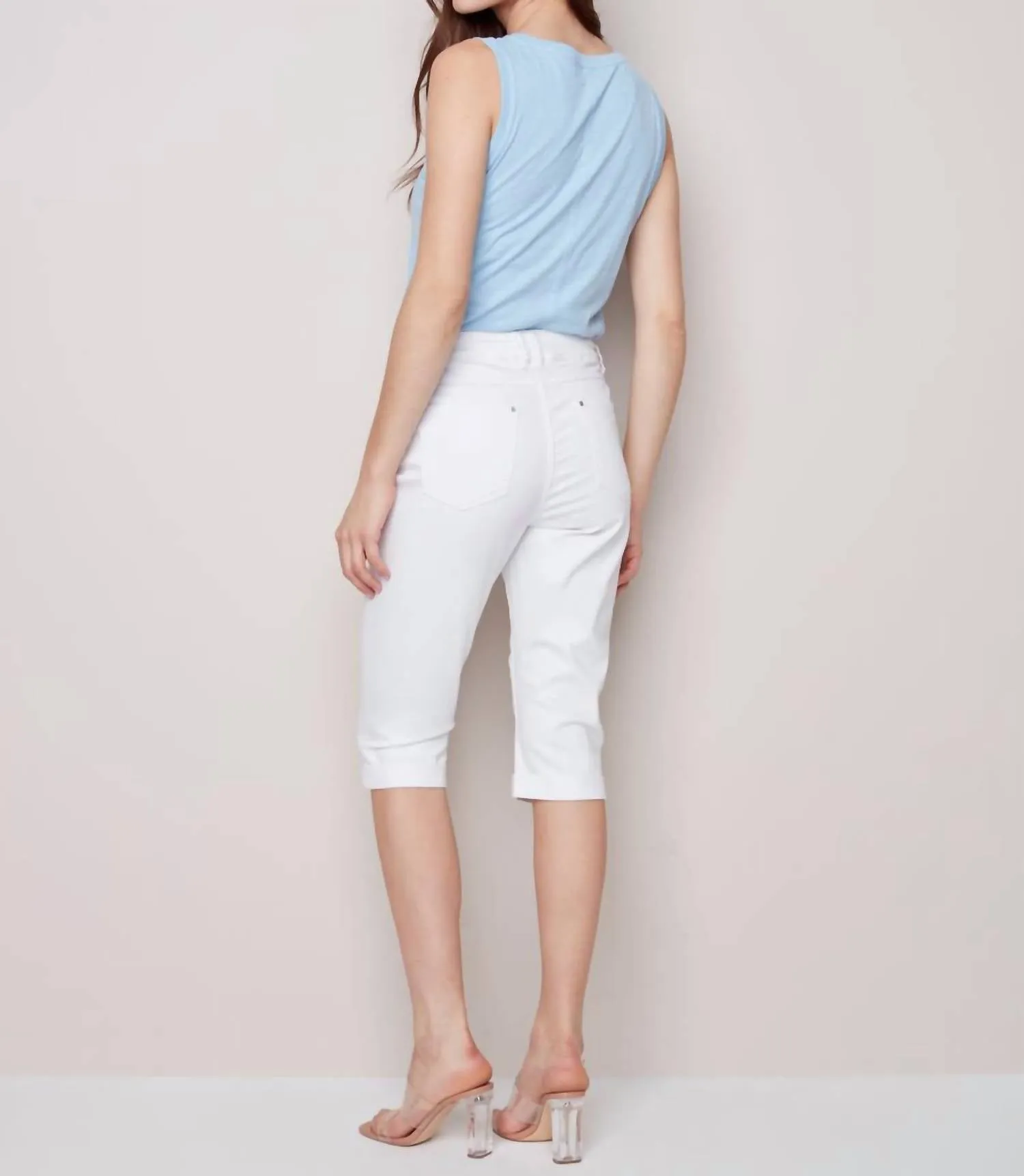 Mid-Rise Short In White