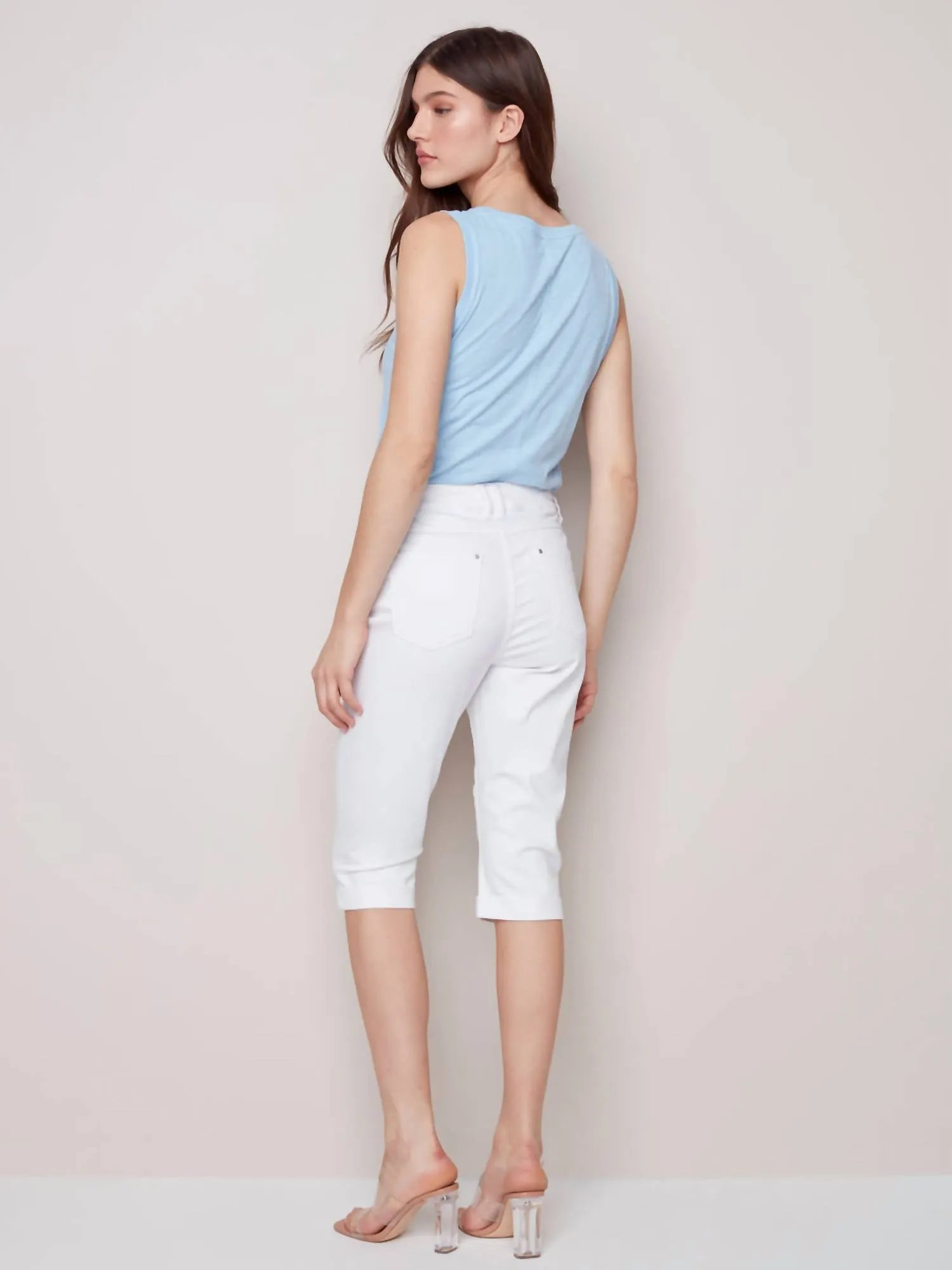 Mid-Rise Short In White