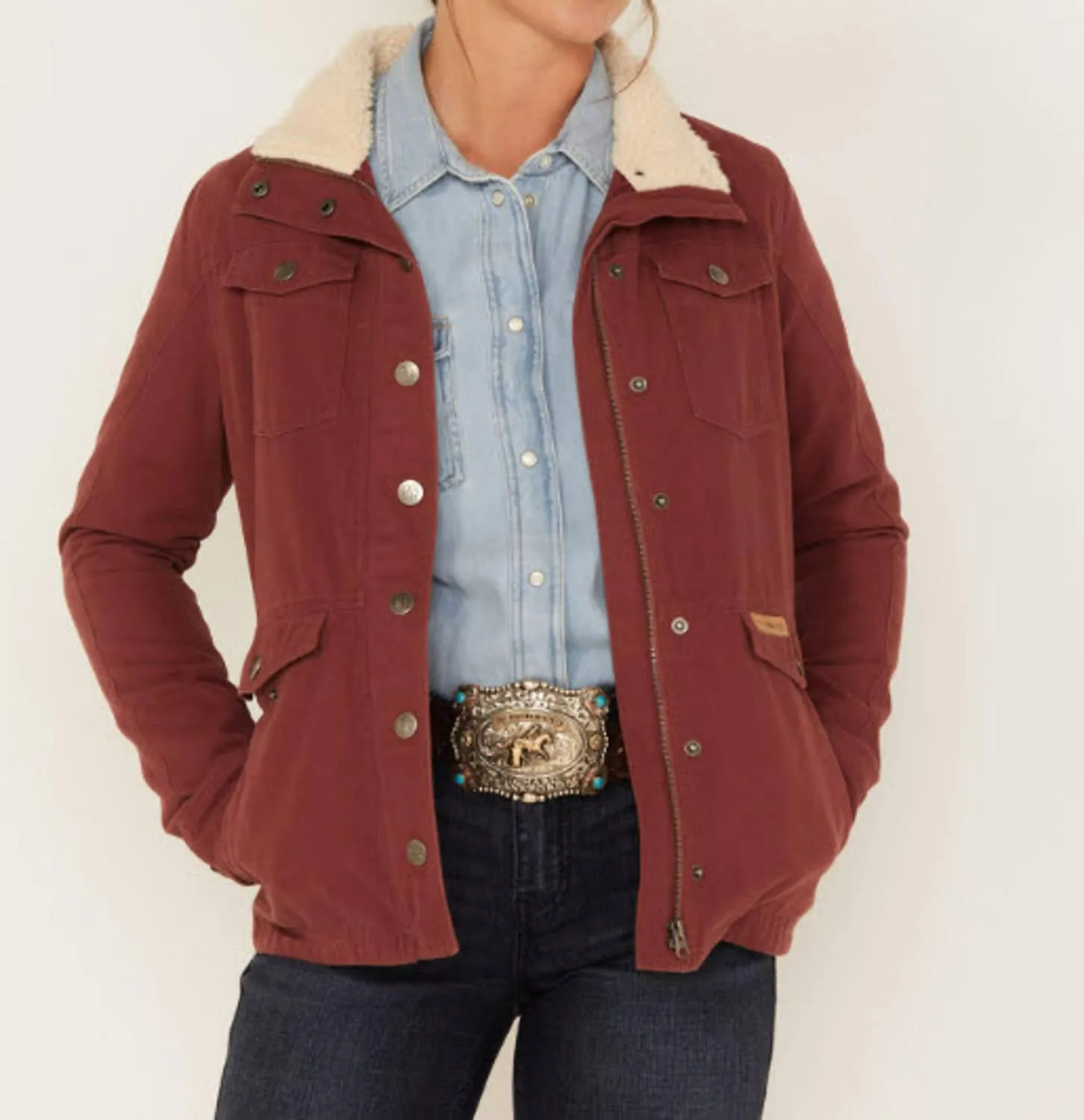 Military Jacket In Wine