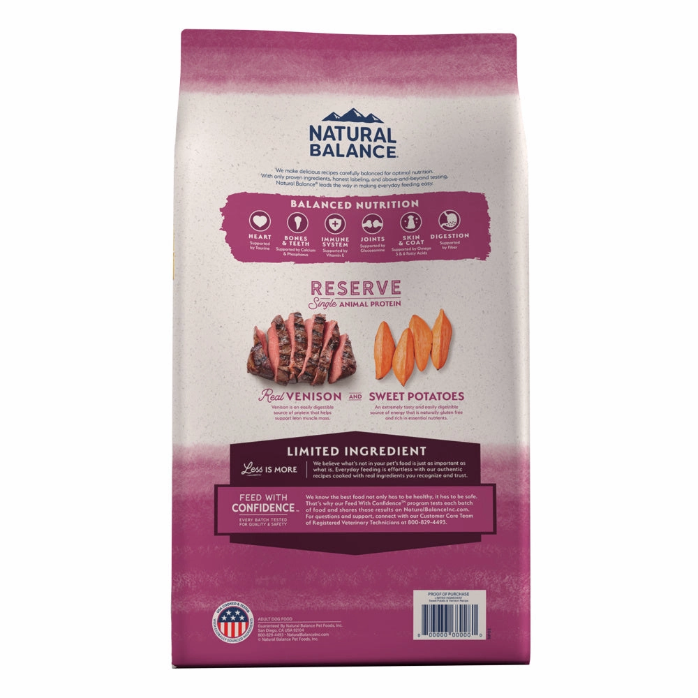 Natural Balance L.I.D. Limited Ingredient Diets Adult Maintenance Sweet Potato & Venison Dry Dog Food