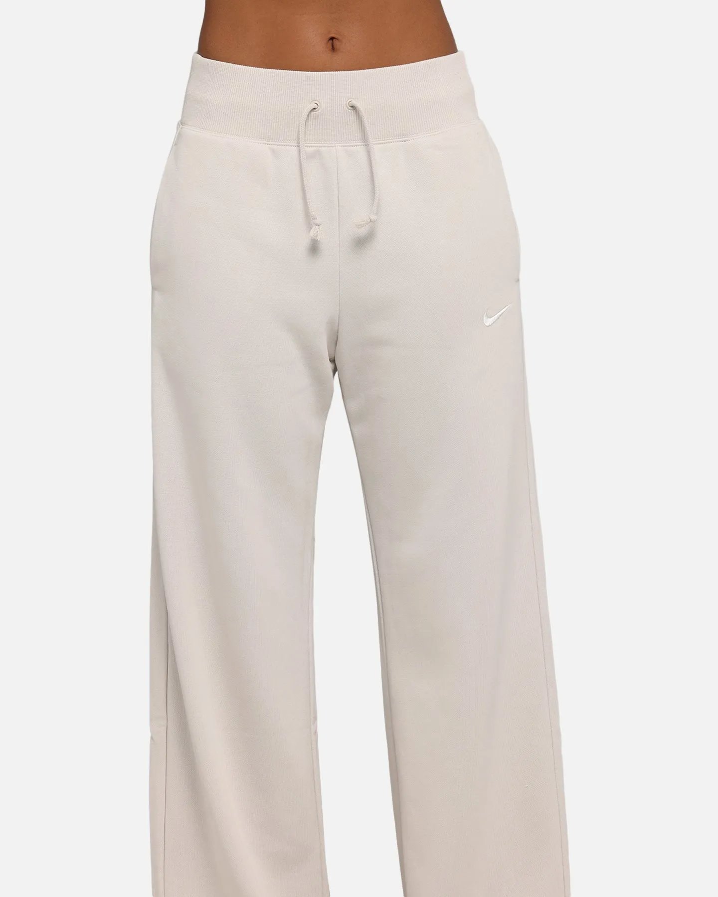Nike Women's Sportswear Phoenix Fleece High Waisted Wide Leg Sweat Pants Lt Orewood Brown/Sail
