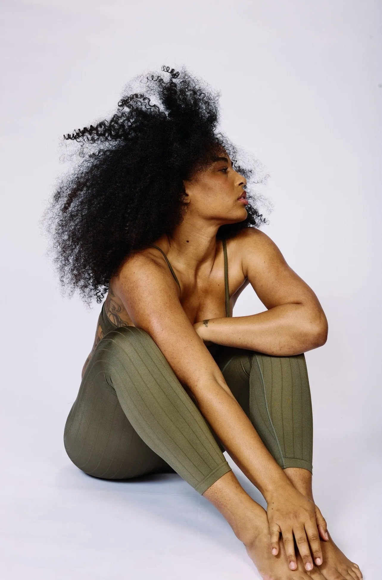 NOURISH FLAT RIBBED Leggings | Olive