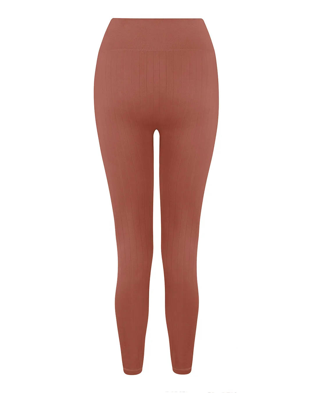 NOURISH Flat Ribbed Leggings | Rusty Pink