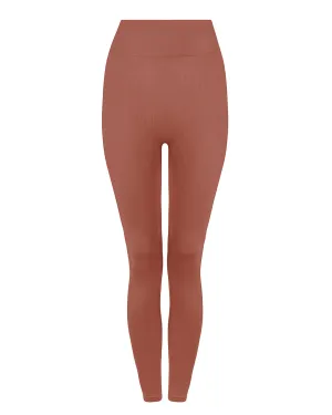 NOURISH Flat Ribbed Leggings | Rusty Pink