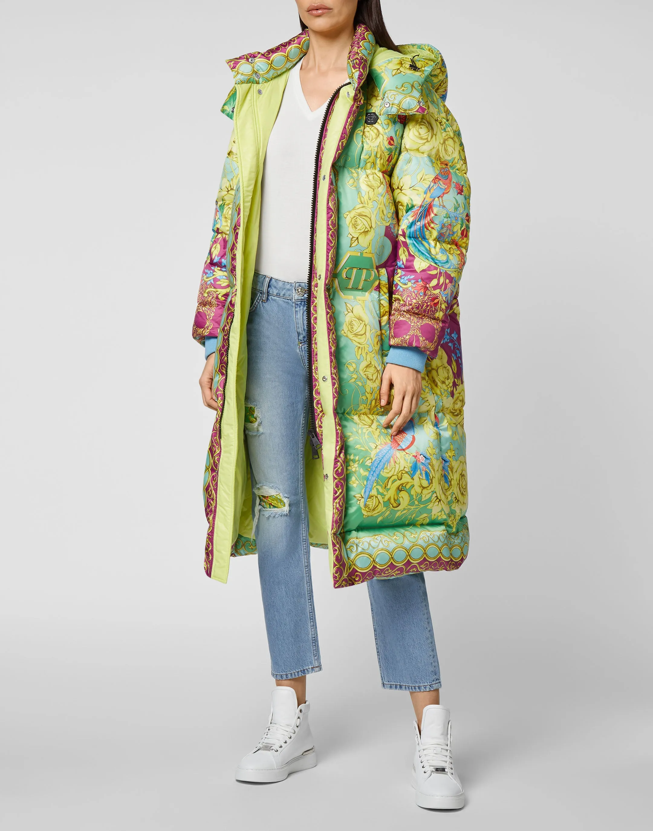 Nylon Bomber Long print New Baroque