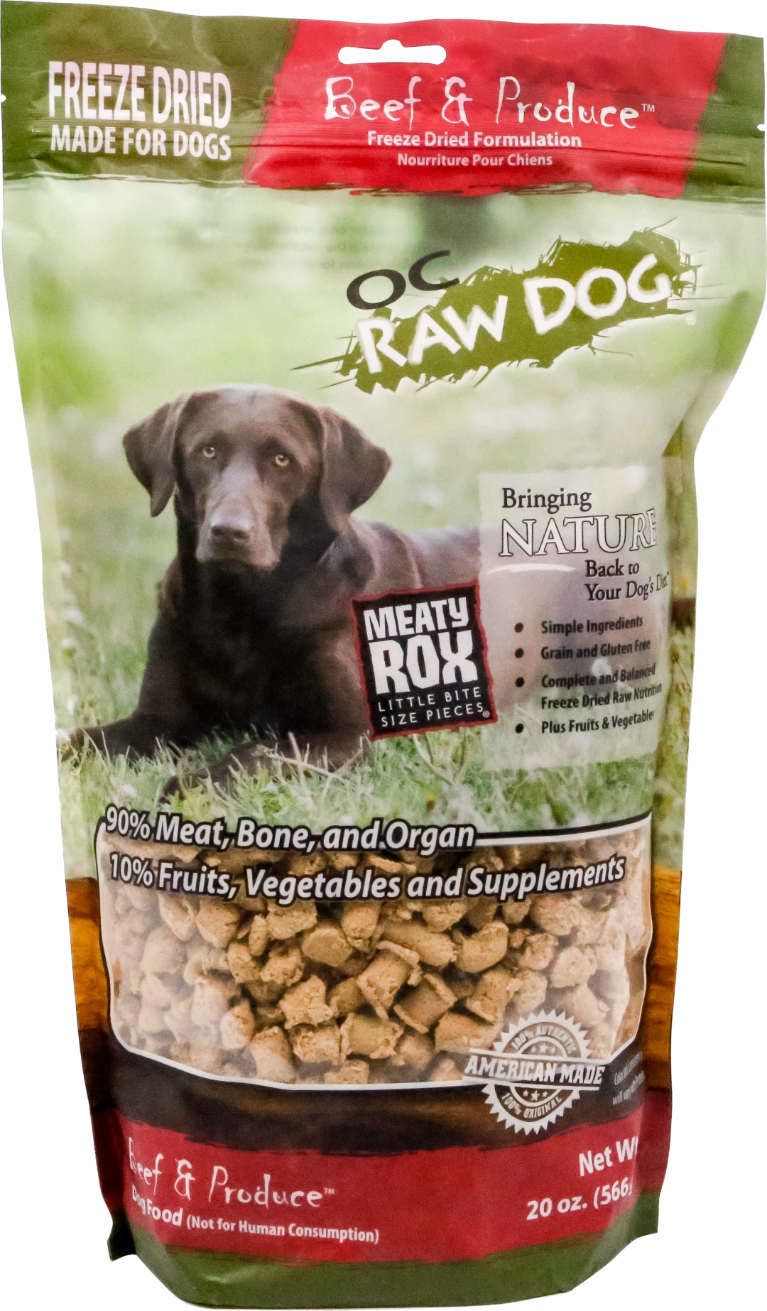 OC Raw Freeze-Dried Beef & Produce Rox