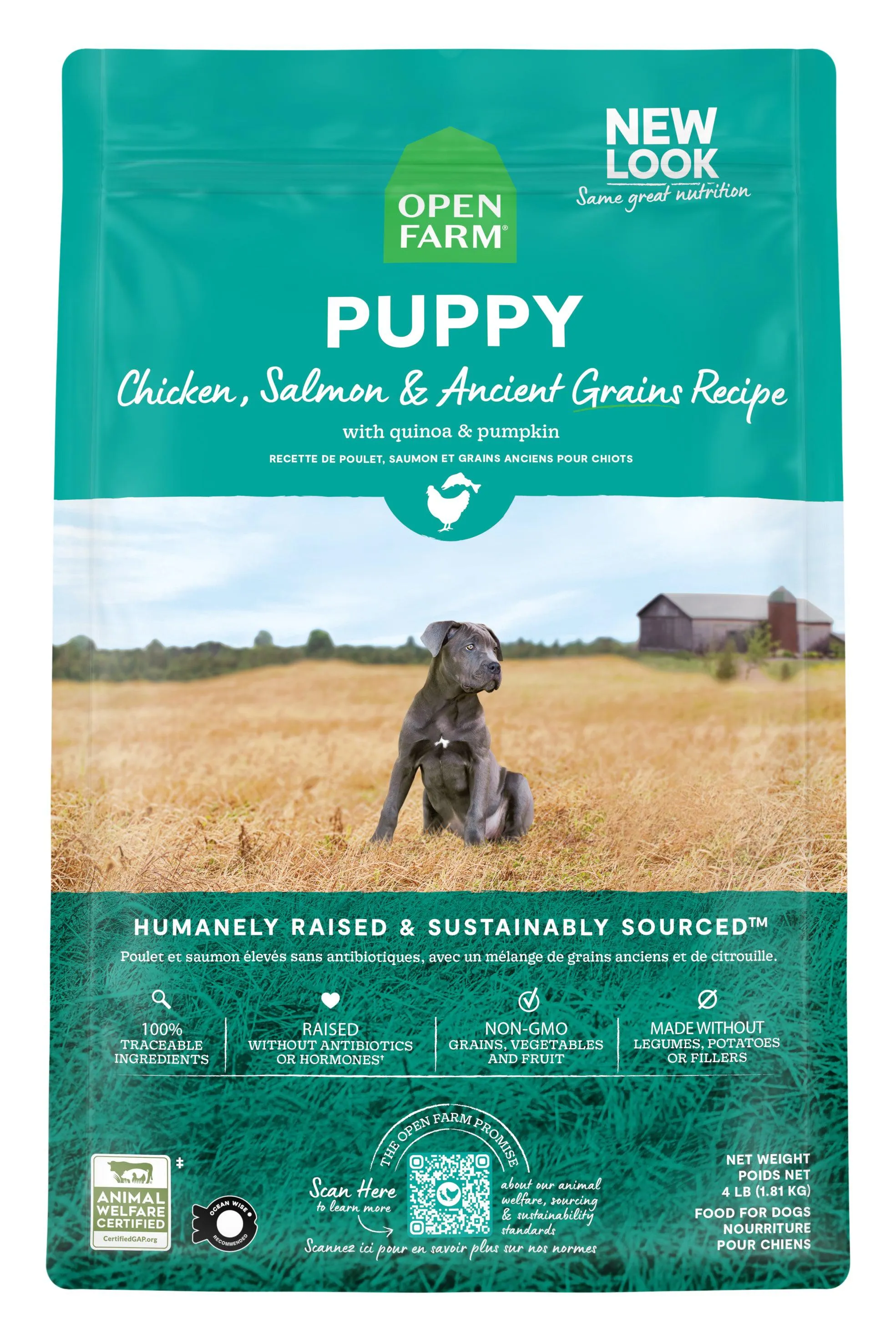 Open Farm Puppy Chicken, Salmon, and Ancient Grains Dry Dog Food