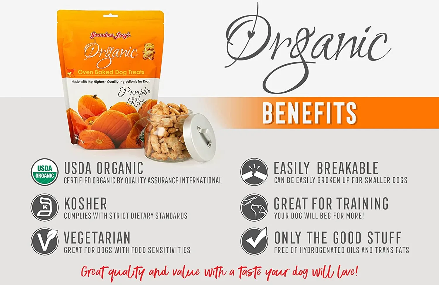 Organic Oven Baked Pumpkin Dog Cookies