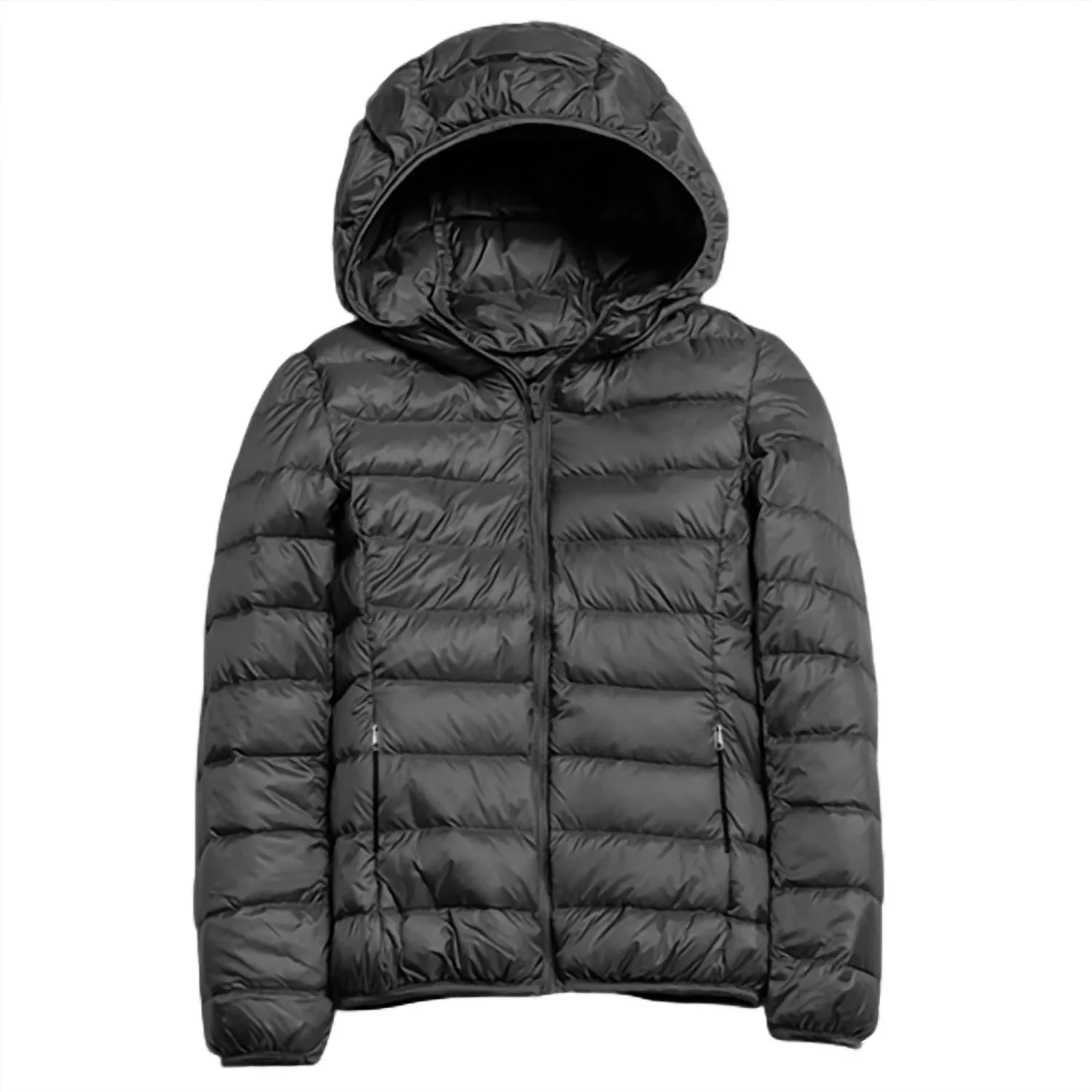 Packable Lightweight Puffer Jacket In Black