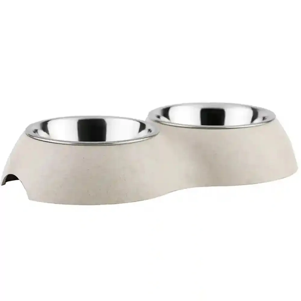 Pawpourri Sustainable Dual Diner for Cats (Off White)