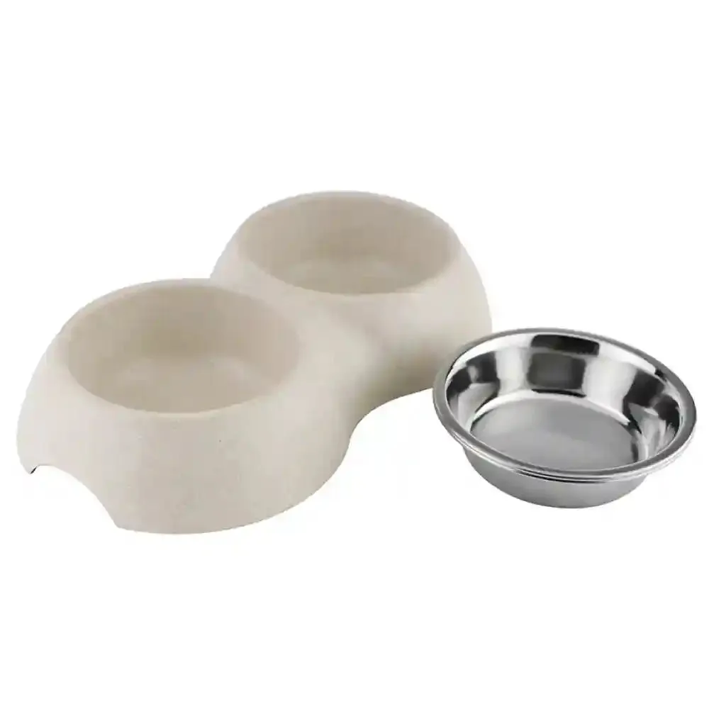 Pawpourri Sustainable Dual Diner for Cats (Off White)
