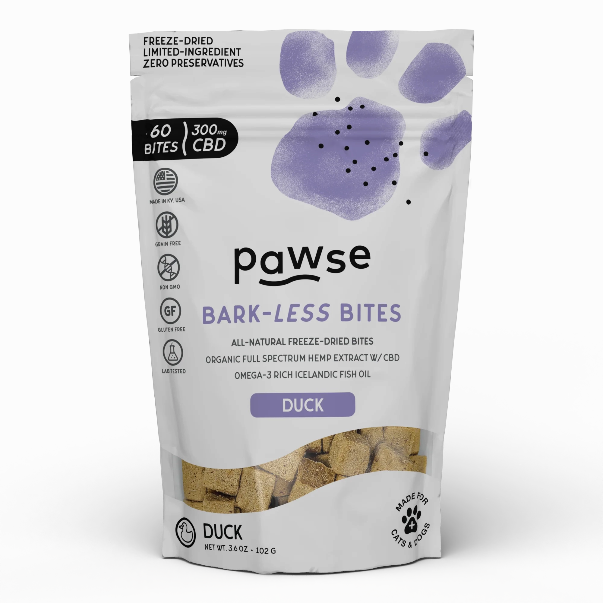 Pawse Bark Less Bites Freeze Dried Duck