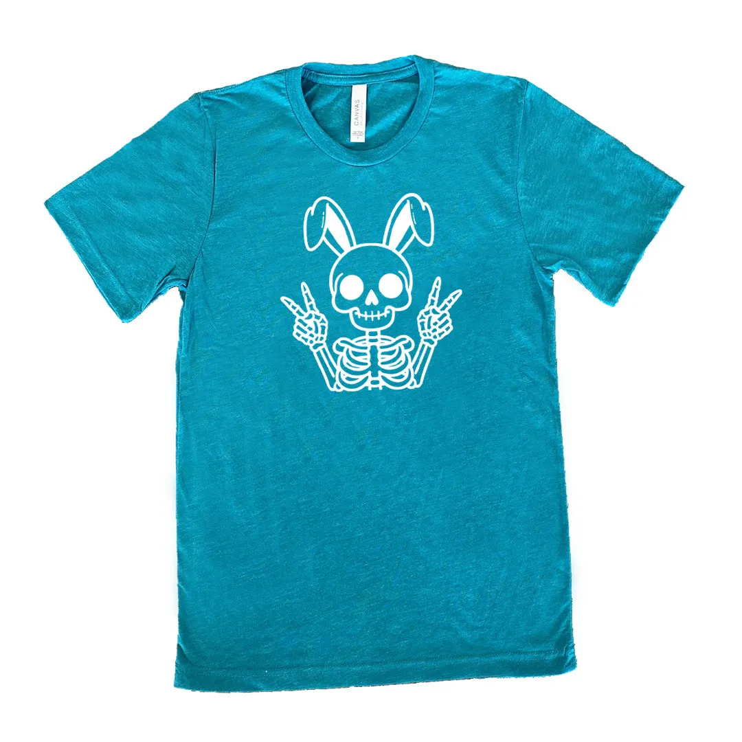 Peace Bunny Skeleton Shirt Unisex