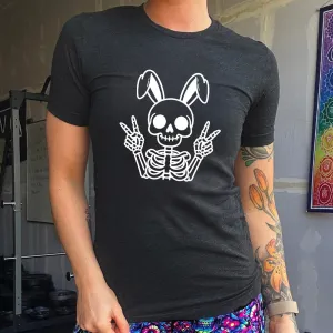 Peace Bunny Skeleton Shirt Unisex