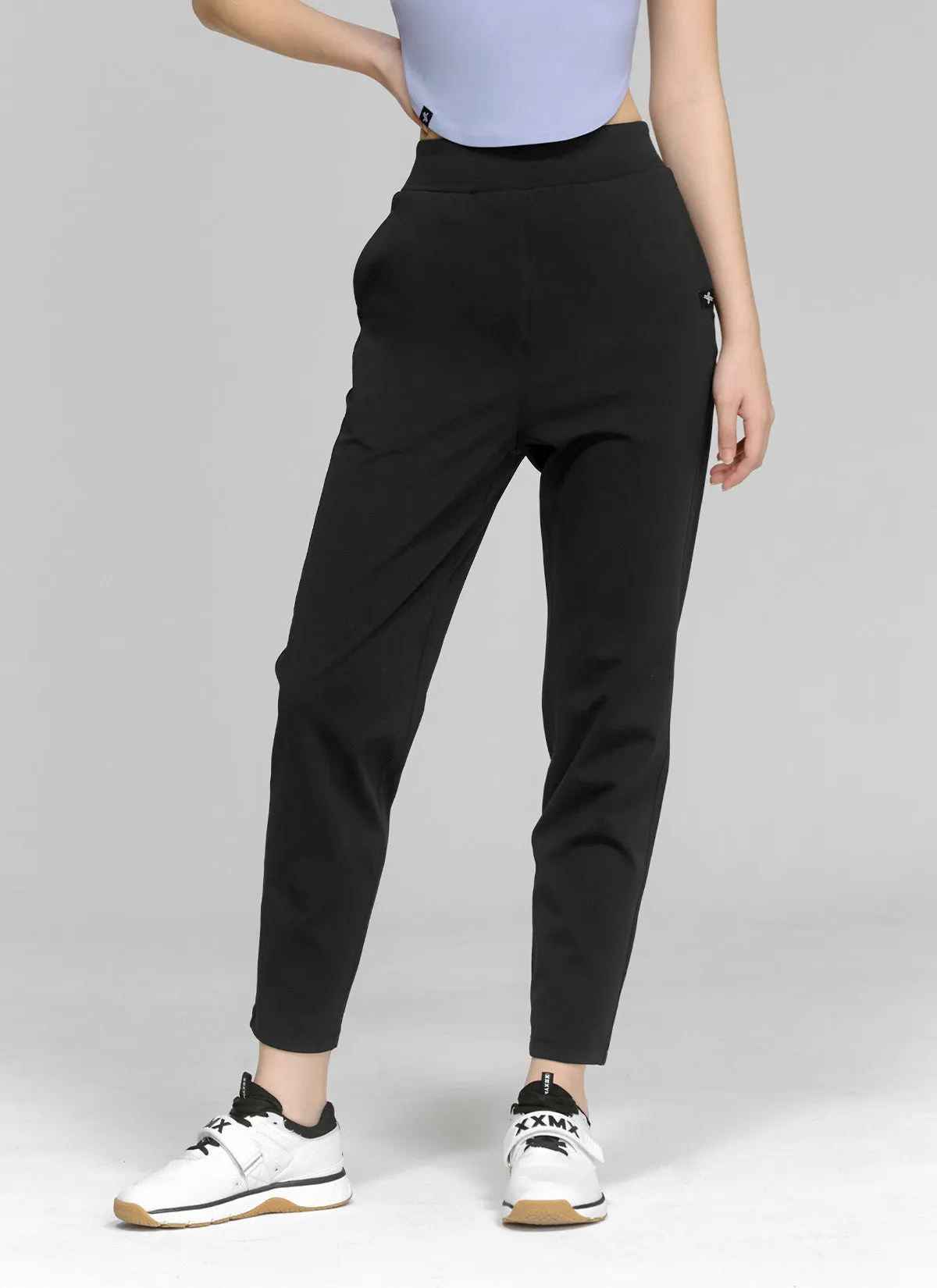Peach Cotton-like Slim Pants