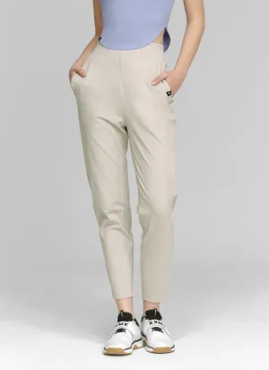 Peach Cotton-like Slim Pants