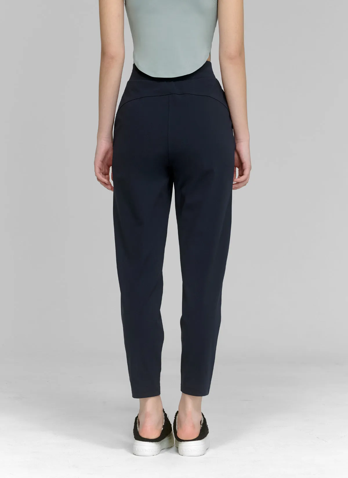 Peach Cotton-like Slim Pants