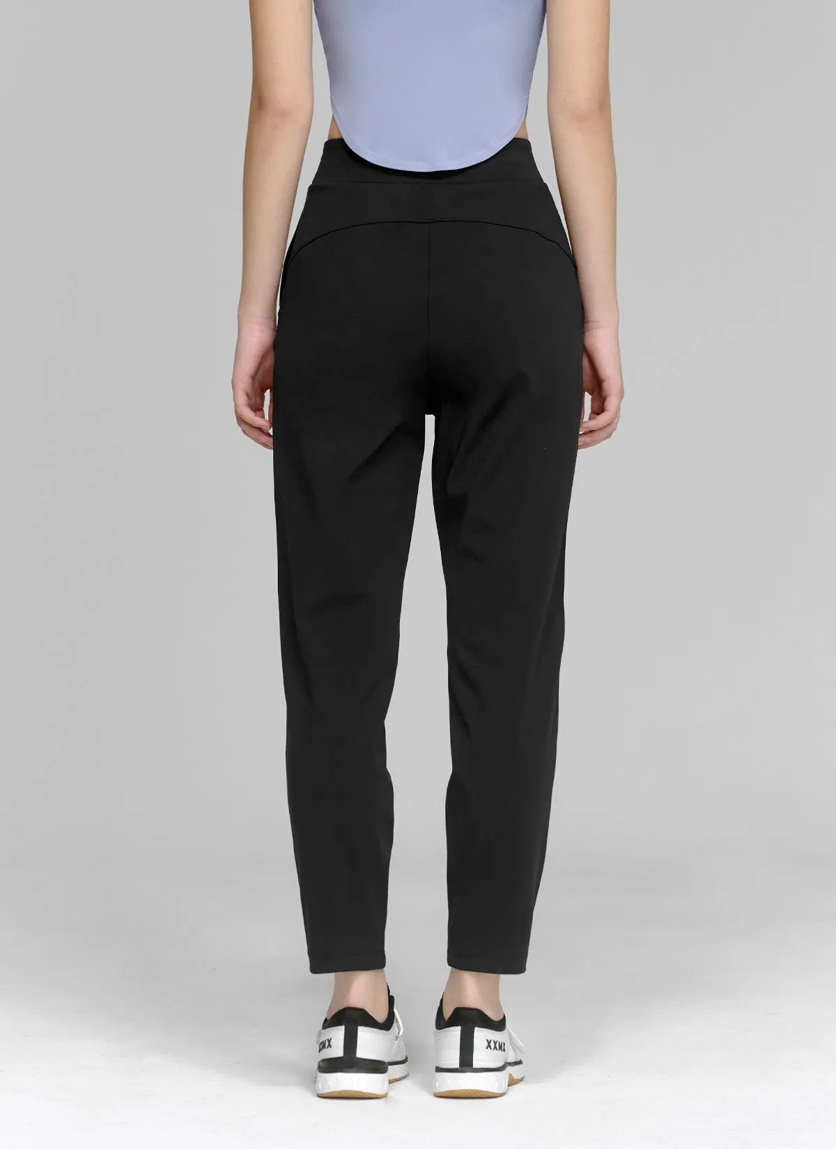 Peach Cotton-like Slim Pants