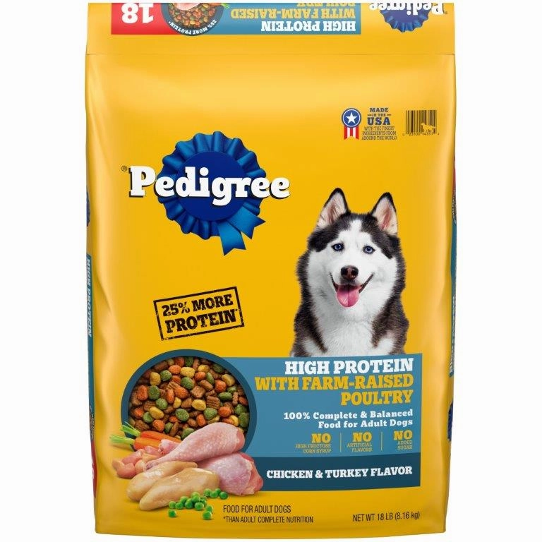 PEDIGREE High Protein Adult Dry Dog Food Chicken and Turkey Flavor Dog Kibble