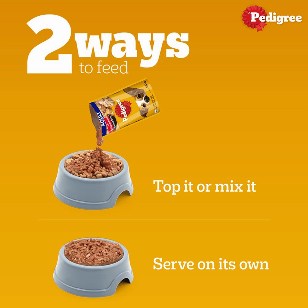 Pedigree PRO Expert Nutrition Active Adult Large Breed Dry Food and Pedigree Chicken & Liver Chunks in Gravy Adult Dog Wet Food Combo