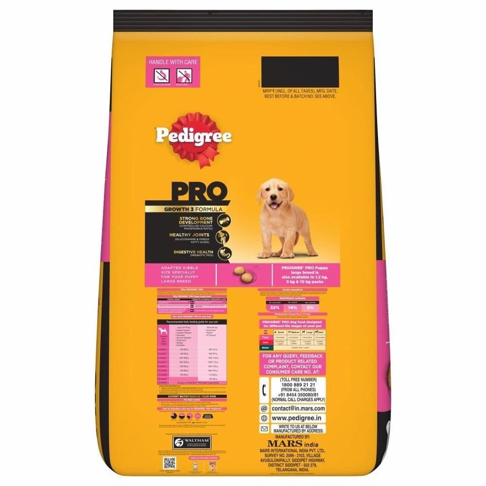 Pedigree PRO Expert Nutrition for Large Breed Puppy Dry and Chicken Chunks in Gravy Puppy Wet Food Combo
